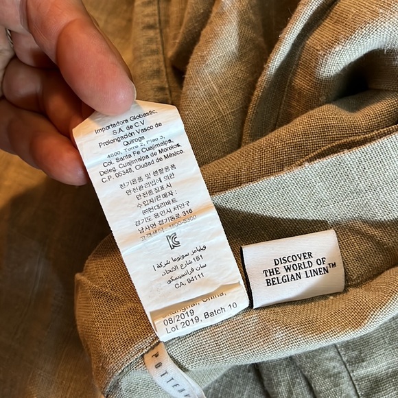 POTTERY BARN Size Queen 100% Belgian Linen Duvet Cover ButtonClose Dark Flax NEW - Picture 13 of 16